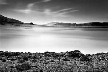 Black and white water landscape photography