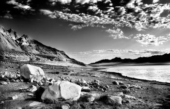 Black and white beach photography
