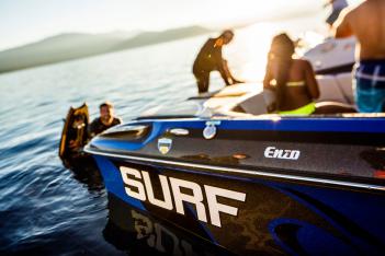 Boat surfing