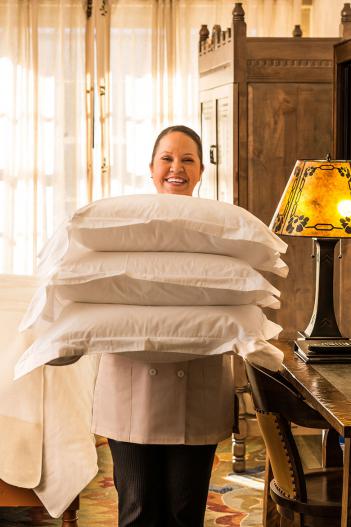 Hotel pillow photography