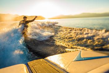 Wake surfing lake tahoe