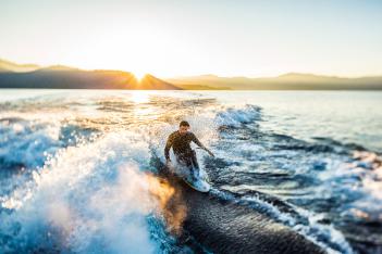 Wake surfing picture